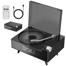 Portable CD Player for Home with Hi-Fi Speaker, Bluetooth Transmitter Black