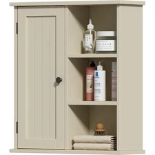 Wall Mounted Bathroom Medicine Cabinet W/ Adjtable Shelves & Storage Organizer