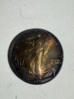 1991 American Silver Eagle 1 Oz .999 Fine Silver Coin Rainbow Toning BU