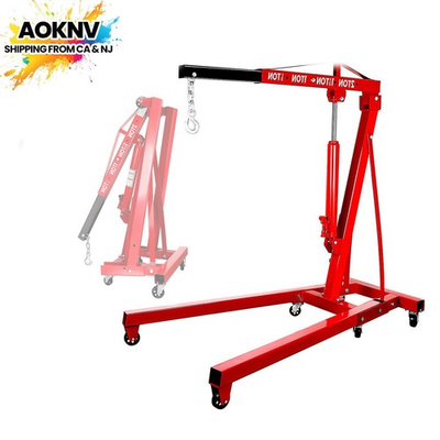 #ad 2T Folding Hydraulic Engine Hoist w Leveler Cherry Picker Crane w 6 Casters $235.35
