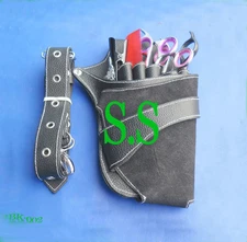 PROFESSIONAL HAIRDRESSING SCISSORS TOOLS HOLDER HOLSTER POUCH BAG BLACK BK-002