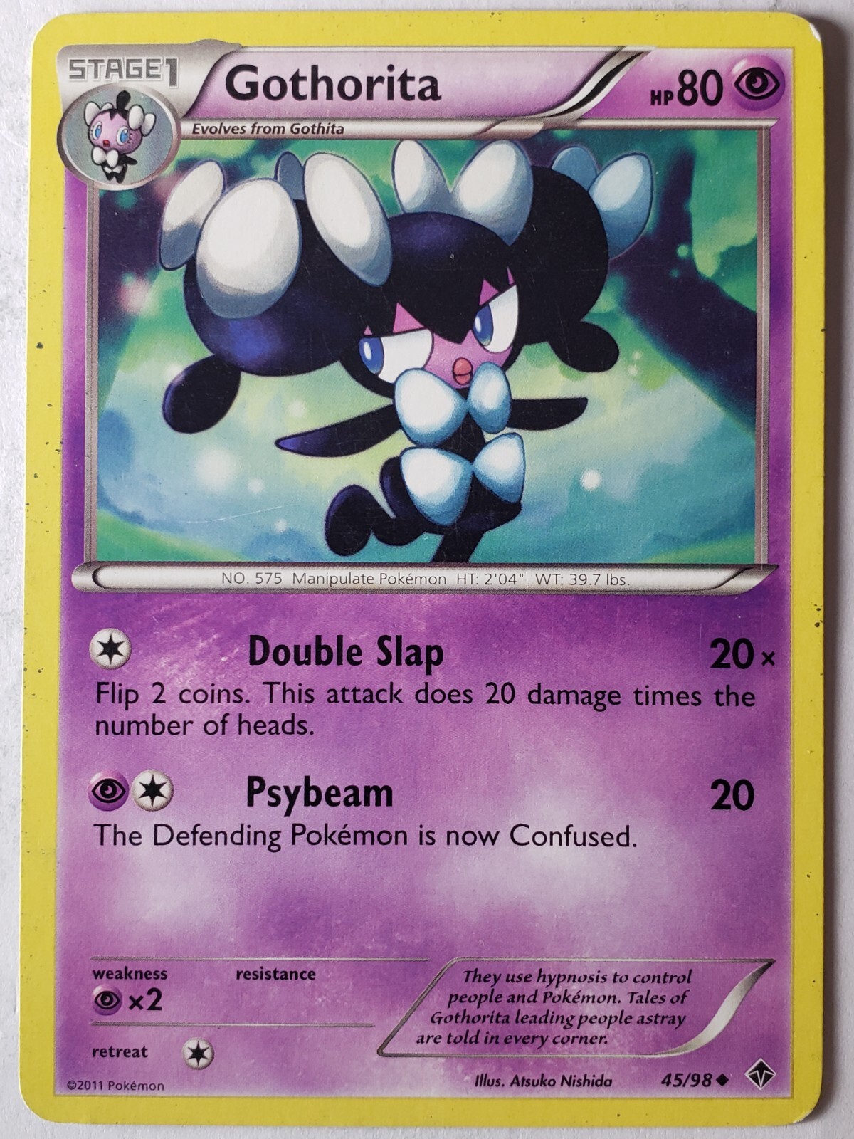 Gothorita 45/98 PL - Emerging Powers Pokemon Card - Atsuko Nishida Art