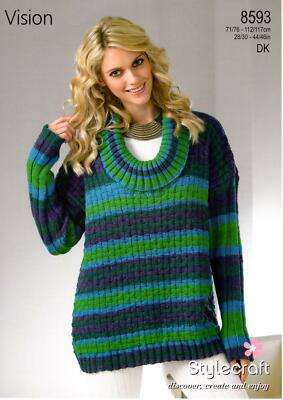 Stylecraft Knitting Pattern - Vision DK Yarn - SWEATER - 8593