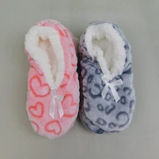 2-Pc Bobbie Brooks Women's Sherpa Fleece Lined Fuzzy Gripper Slipper Socks #4908