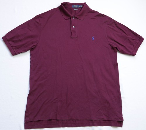 Ralph Lauren Pima Polo Malla Elástica Hombre Manga Corta Top Talla XLT TALL Rojo - Imagen 2 de 8