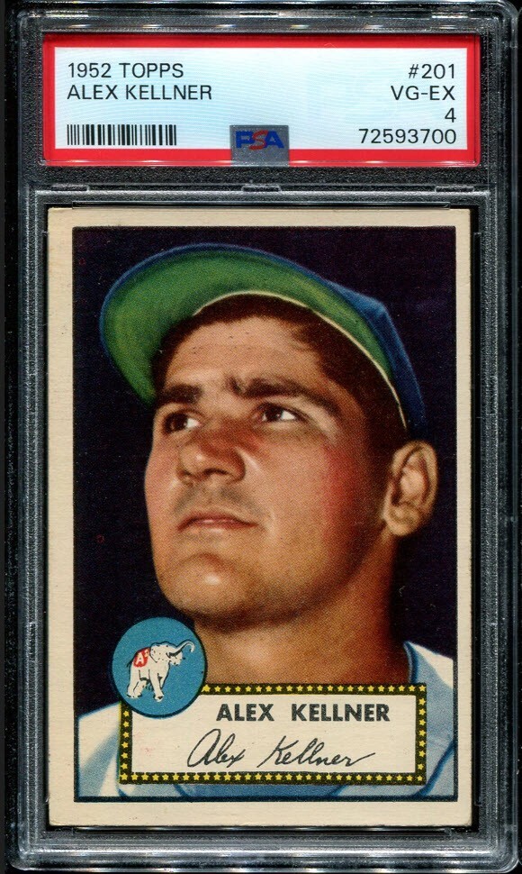 PSA 4 VG EX 1952 TOPPS ALEX KELLNER #201 A'S 93700 SD164