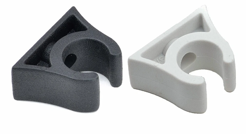 10x Bootshakenhalter schwarz weiß Halter Clip Schelle Halterung Rohr-schelle