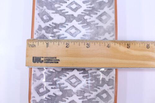 Crate & Barrel Tray Serving Appetizer Plate Jewelry Trinket Aztec White Gray - Picture 3 of 8