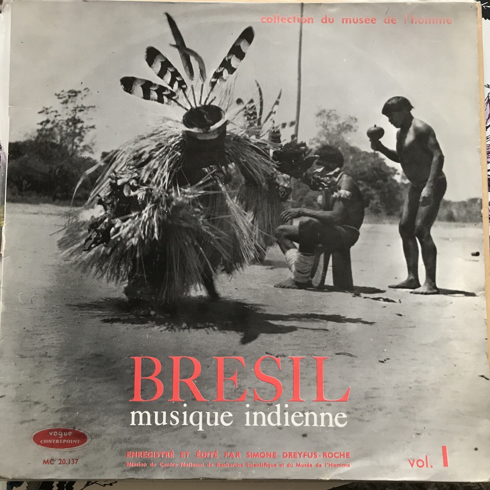 Simone Dreyfus-Roche ‎– Musique Indienne Du Brésil Vol. 1 LP Contrepoint ‎BRAZIL