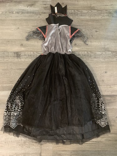 Witch Costume 2pc Set (Crown and Dress) Girls Red Black For 5-6 Yr Old - Picture 2 of 6