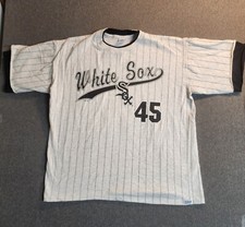Vintage MLB White Sox #45 Shirt Adult XL Salem USA Made Stripe Baseball 1994 90s