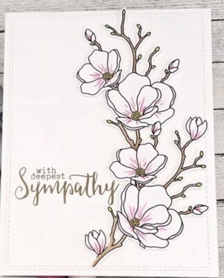Thinking of you, with sympathy Get Well Flower Craft Stamp And Die. U.K. Verkäufer.