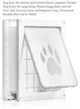 Pet Door for Walls Double Flap  Extra Insulated Dog Door  Aluminum Frame,