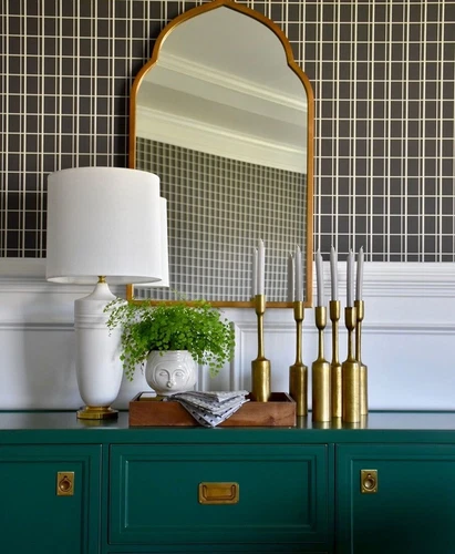 Kenitra Wall Vanity Mirror Antique Gold Arch Mirror Forged Metal Uttermost 12907 - Picture 5 of 9