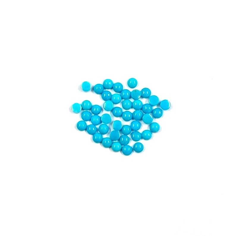 AAA Natural Arizona Turquoise 1.25mm Round Shape Cabochon Losse Gemstone 200 Pcs - Image 4 of 4