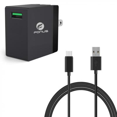 18W FAST USB HOME QUICK CHARGER 6FT LONG TYPE-C CABLE POWER CORD for CELL PHONES