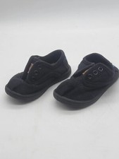 Toms Tiny Cordones US Sz 5 Black Canvas Slip On Toddler Shoes
