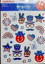 Patriotic Temporary Tattoos, Labor Day, America, 4th of July, 48 pcs