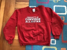Vintage Converse All Star Property Of Crew Neck Sweatshirt Medium Red 90s 80s