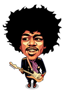 Jimi Hendrix Vinyl Decal Sticker (5" White) - BOGO Deal For Cars, Laptops, Windows