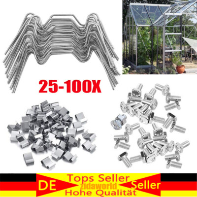 Gewächshaus-Verglasungsclips W&Z Glasclips Federdraht-Ersatzteile Bolts & Nuts  