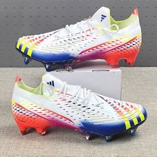 Adidas Predator Edge.1 L S SG White AI Tigua Soccer Cleats GW1014 Men's Size 9