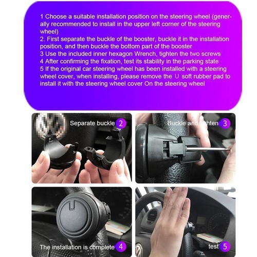 Auto Lenkrad Griff Hilfe Auto Truck Booster Ball Spinner Universal Knob H6C5 - Picture 9 of 12