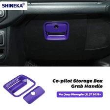 Co-pilot Passenger Storage Box Handle Cover Trim for 18+ Jeep Wrangler JL Purple