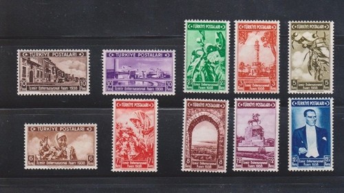TURKEY 1938, THE IZMIR INTERNATIONAL FAIR, ATATURK, MICH# 1019-28, MNH - 第 1/1 張圖片