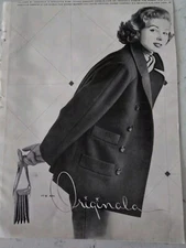 1952 womens coat tailored by Originala sTroock pure vicuna vintage fashion ad 