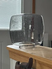 Vtg Mid Century Smoked Glass Globe Hanging Light Shade See Pics