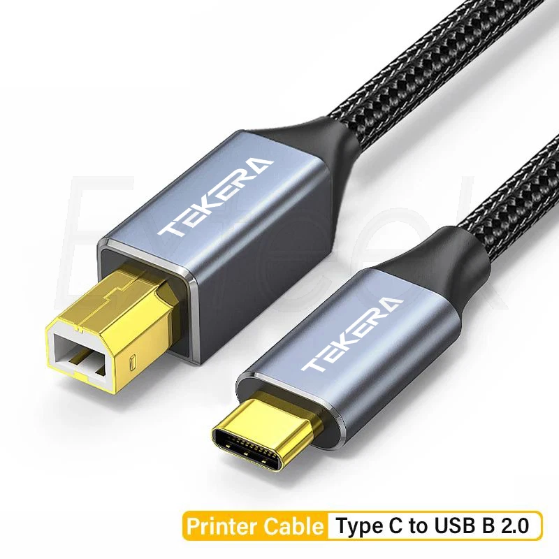 Type C to B Midi Interface Cord for Printer Phone USB C to USB 2.0 B Midi Cable - image 3 of 4