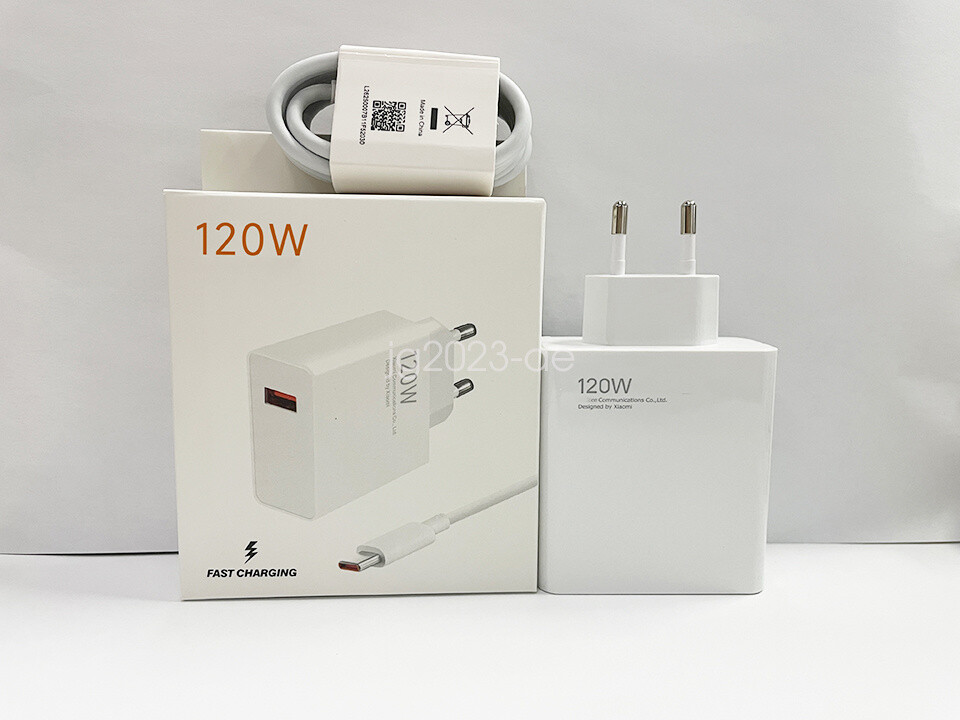Xiaomi 120W Fast Wall Charger Adapter USB-C Cable Mi13 Redmi Note