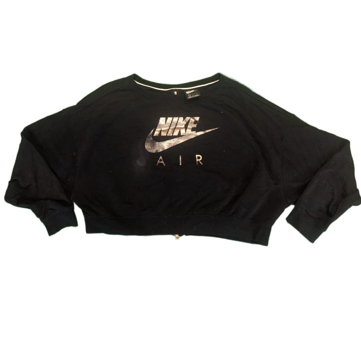 Oversized Nike Air cropped jumper with rear zip in size large Size