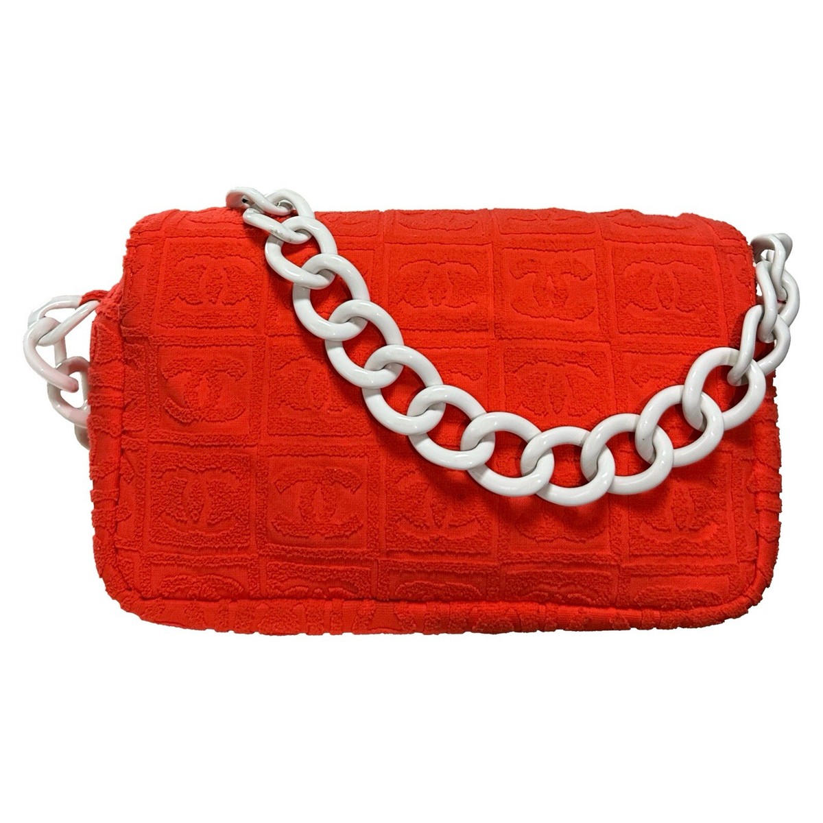 CHANEL Sport Spring Summer 2002 Terry Cloth Flap Bag