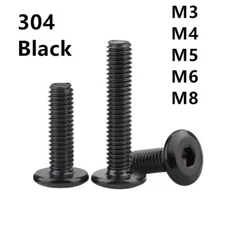 Black 304 Stainless Steel Furniture Connector Bolts Hex Socket Head Screws