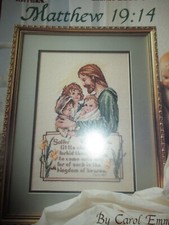 Vintage MATTHEW 19:14 SUFFER LITTLE CHILDREN Counted Cross Stitch LEAFLET-1990's