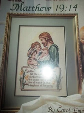 Vintage MATTHEW 19:14 SUFFER LITTLE CHILDREN Counted Cross Stitch LEAFLET-1990's