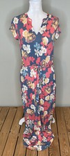 DE collection NWOT women’s floral maxi dress size S Multicolor Pink Blue D9