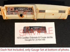 1970 CADILLAC ELDORADO and COUPE de VILLE GAUGE FACES for 1/25 scale JOHAN kits