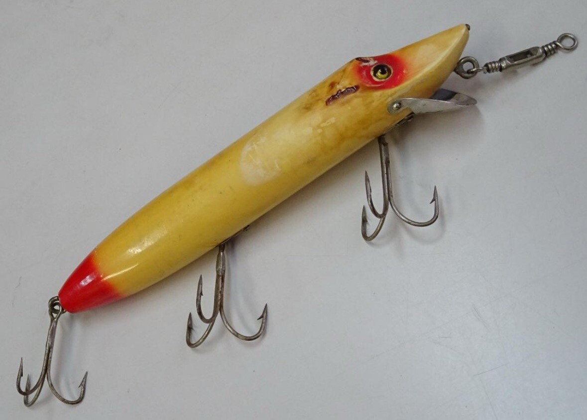 Heddon MUSKY VAMP 8inch R/W 1920's Old Lure Ship From Japan
