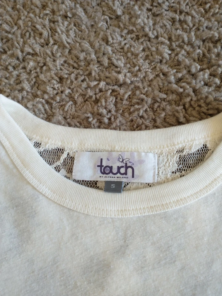 NUEVO CON ETIQUETAS Camisa Para Mujer Touch Alyssa Milano Colorado Rockies Pequeña S Encaje Espalda RARA Foto 4 de 4