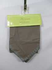 Jabara Accents Table Runner 14x72" Brown Solid Rectangular Decoration Cotton New