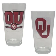 Boelter Brands Licensed NCAA Letterman 16oz Pint Glass (Oklahoma Sooners)