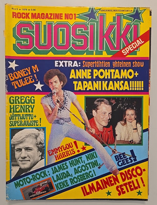 Boney M / Bee Gees/ Paul McCartney  - A rare newspaper from Finland from 1978