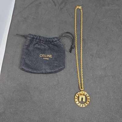 CELINE Arc de Triomphe Chain Necklace Plated Arch Pendant Jewelry Japan