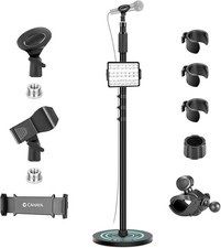 CAHAYA Mic Stand Floor Detachable - Microphone Stand Heavy Duty with Weighted Ro