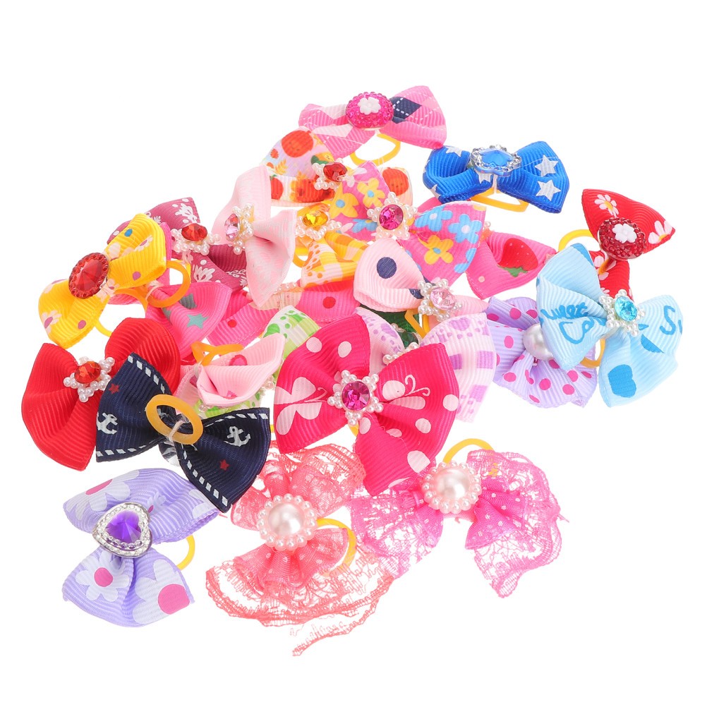 50 Pezzi Fascia per Cani Fascette per Peli di Animali Domestici Accessori Carini Fasce Elastiche
