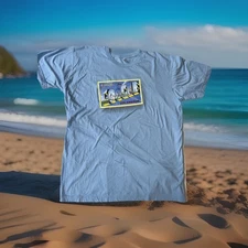 Rare Greetings From Google’ LA Offices Postcard Graphic Shirt Adult XL Blue New