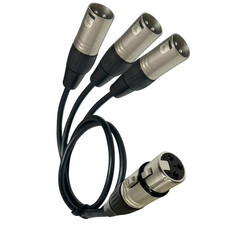 Premium 3 Way XLR Splitter Cable, Microphone Y Cable for Professional Audio Reco